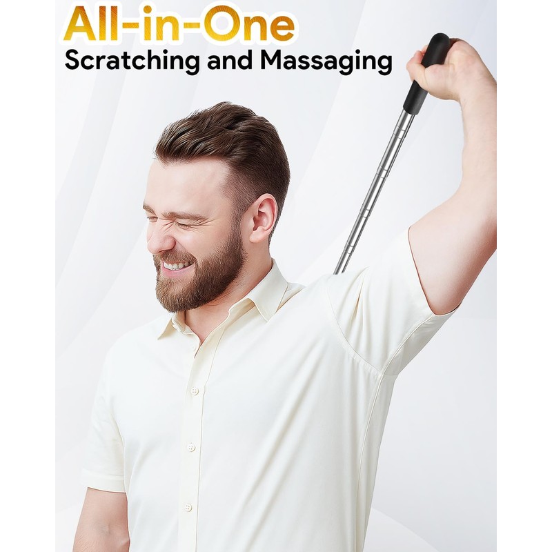 TUKUOS Telescoping Back Scratcher with 5Pcs Detachable Heads, Valentines Day
