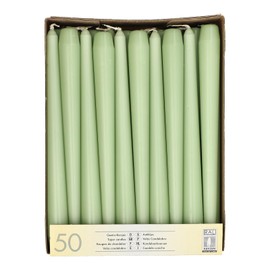 PAPSTAR 10 Inch Unscented Dripless Taper Candles 50 Count (Jade Green)