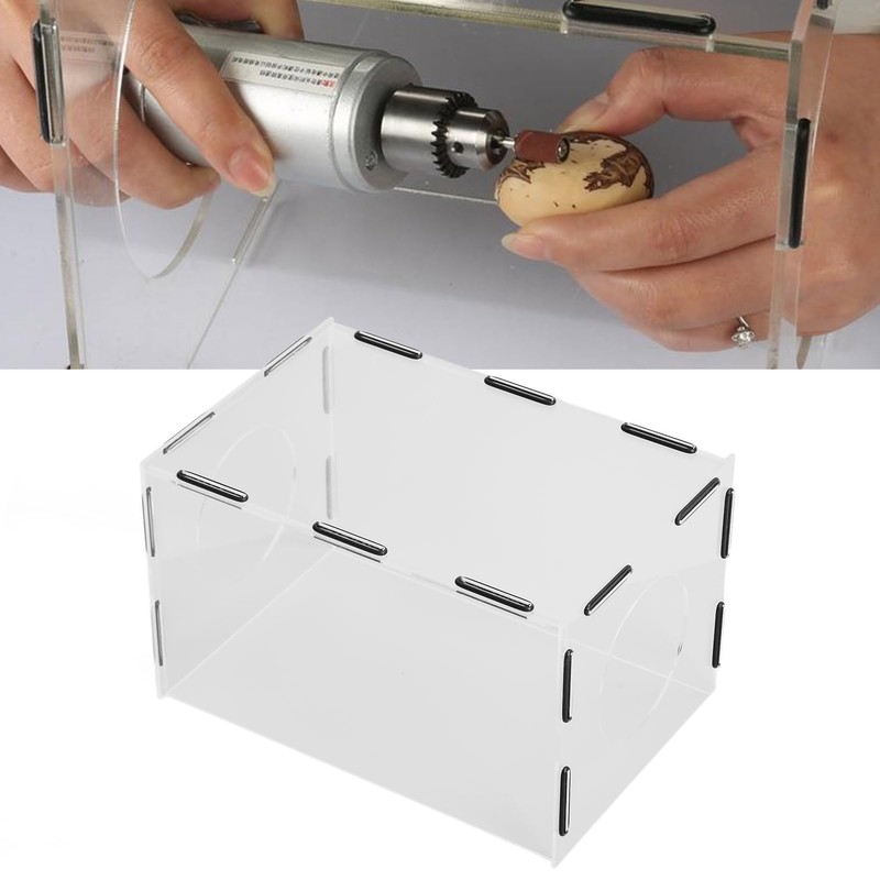 Closed Sanding Box Highly Transparent Rectangular Table Polishing Tool for