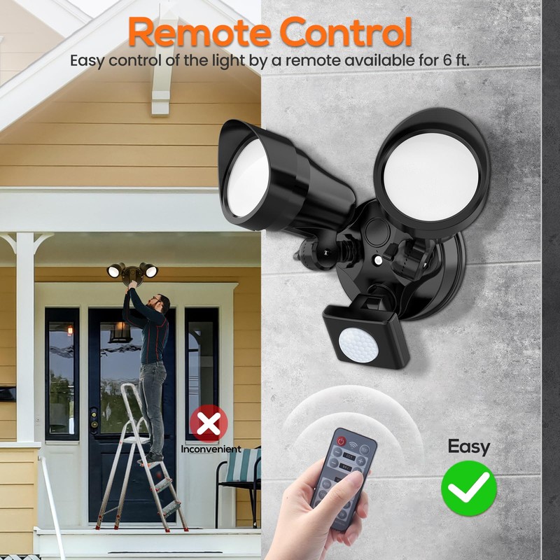 LED Security Lights Motion Sensor, 24W 2000LM Flood Lights Outdoor