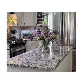 EZ FAUX DECOR Peel and Stick Waterproof Vinyl Kitchen Bathroom Countertop Backsplash Wrap Cover 36” x 144” Grey, Off White, Black Granite Marble Contact Paper Laminate Sheet (12ft)