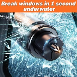 XMSCN 2 Pieces Car Window Breaker and Seat Belt Cutter, Car Rescue Tool, Safe Hammer, Car Window Breaker for Land and Underwater, Window Breaker for New Cars, Emergency Car Kit
