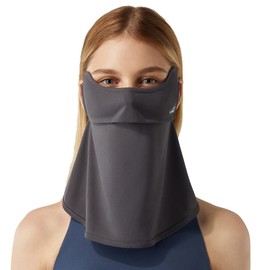 Neck Gaiter Face Scarf Cover Sun Protection Balaclava Cloth Bandanas with Ear Loops 19SSF018, Dark Grey