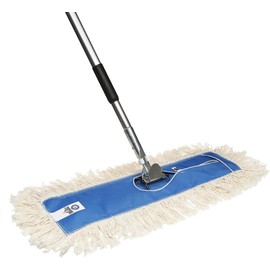 Nine Forty 48" Premium Cotton Dust Mop Kit - Heavy Duty Mop Head with Handle for Industrial, Commercial, and Residential Cleaning - Dry Floor Duster for Hardwood Surfaces - White