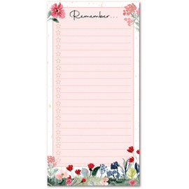 Beautiful Floral Notepad Non-Magnetic Shopping List/to Do List - DL Size (1 x Notepad)