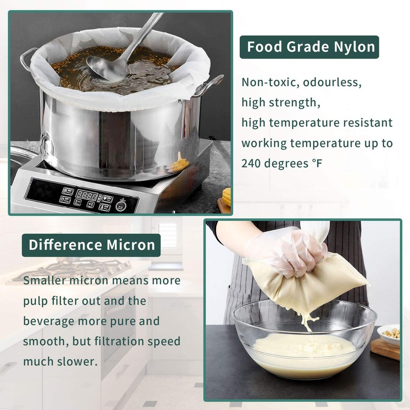 Kitchen Food Straining Bag Jelly Strainer Nylon 120Micron Home Wine