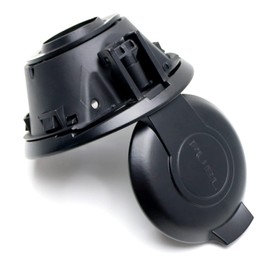 iJDMTOY Matte Black Finish Fuel Gas Filler w/Door, Compatible With 2008-2023 Dodge Challenger