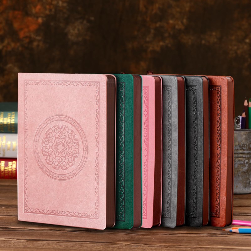 Fetinar 300 Pages Leather Dotted Journal Notebook,Softcover Leather Dotted Journal