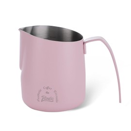 Espresso Milk Frothing Pitcher - Pink Espresso Steaming Pitcher 25oz/750ML, Stainless Steel Coffee Milk Frothing Cup with Large Handle and Scale, Espresso Machine Accessories for Barista