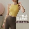 New 2024 Women's Halter Neck Fixed One-Cup Anti-Drop Yoga Sports Bra Pilates L/Khaki 3ea