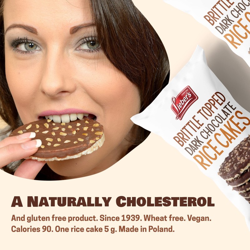 LIEBERS Thin Chocolate Rice Cakes, Kosher Certified Dairy and Dairy