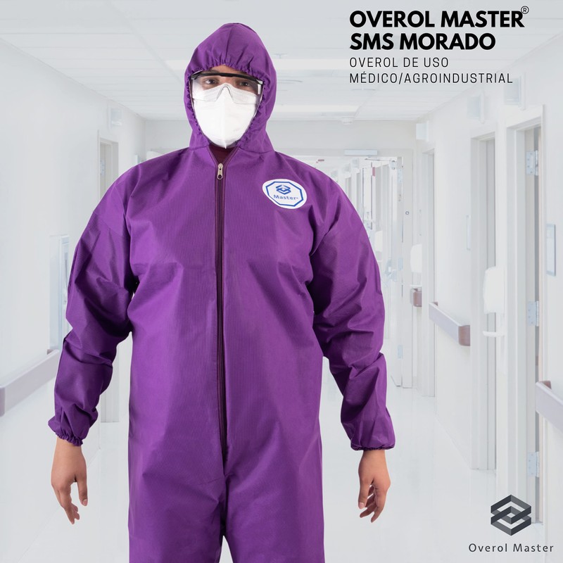 Overol Master | Overol Desechable de Colores (Morado, L)
