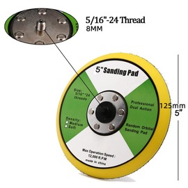 Professional 5 Inch 12000rpm Dual Action Random Orbital Sanding Pad Plate with 6 Holes for Pneumatic Sanders Disc Air Polishers