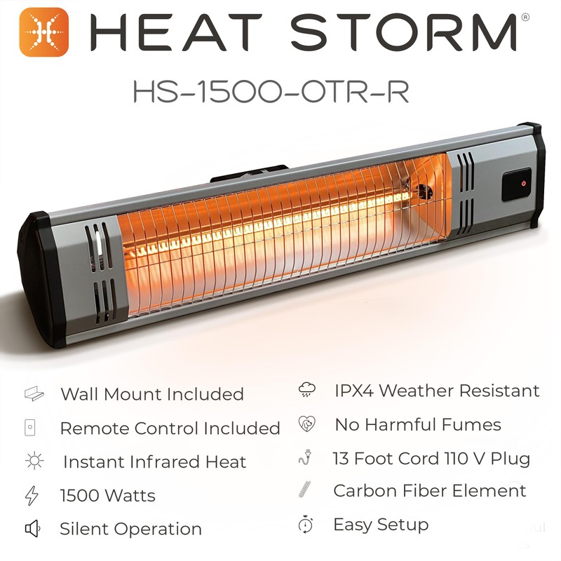 Heat Storm Tradesman 1500 Watt Weatherproof Infrared Heater, Remote