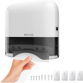 BEZADI Commercial Paper Towel Dispenser Wall Mounted, Hand Towel Dispenser Large Capacity Tissue Box C-Fold Paper Towel Holder for Bathroom Kitchen Restaurants Hotel, White