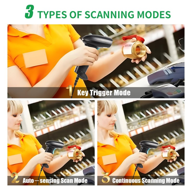 Cuetpetlo TH17 Wired 2D Barcode Scanner USB Handheld Barcode Reader