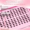Pestañas segmentadas autoadhesivas, 130 racimos, efecto natural y denso, reutilizables,