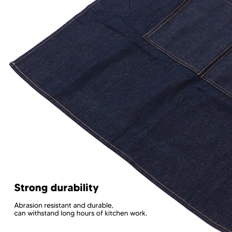 Denim Apron Abrasion Resistant Washable Chef Apron Adjustable Stylish Kitchen