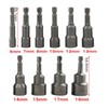 10 PCS Magnetic Nut Driver Bit 6-19mm 1/4" Hex Socket