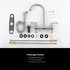 KirlystonE Kitchen Faucet with Side Sprayer, Brushed Nickel 2-Handle Faucet