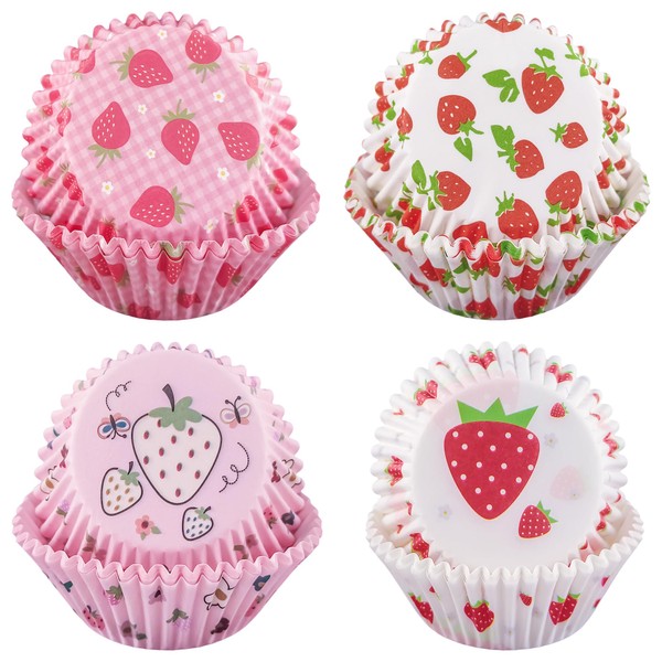 200PCS Cupcake Liners for Baking Strawberry Cupcake Cups Muffin Paper