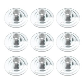 eMagTech 50PCS 3 Hole T Nuts M8 Tee Nut Galvanized Plate T Nut Screw in T Nut Round Base T Nut for Furniture Installation Ceiling Objects Suspension