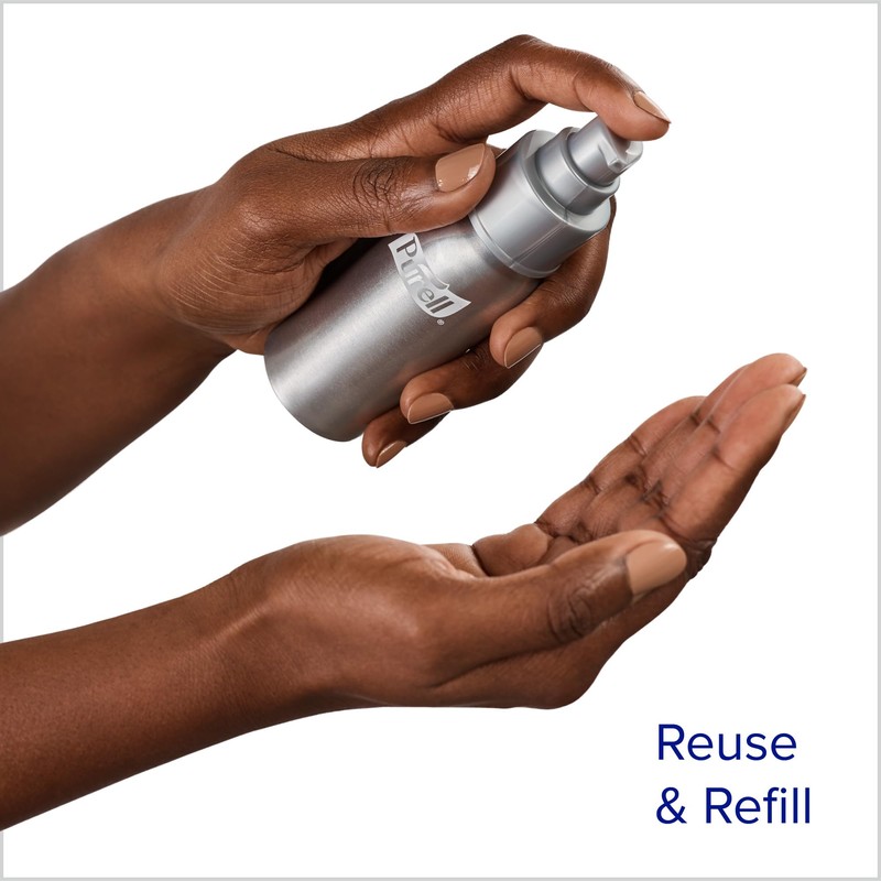 PURELL Advanced Hand Sanitizer Naturals + Refillable Aluminum Bottles, (2)