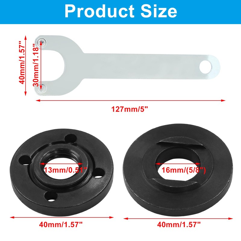 Unlorspy 5 Pcs Grinder Flange Angle Wrench Kit,Include 4 Pcs