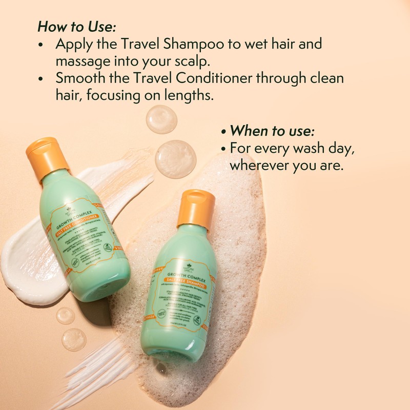 Nature Spell Hair Growth Travel Size Duo, Shampoo & Conditioner