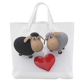 Shopping Bag with Handles 38 x 42 cm 3D Sheep in Various Fancy Dress Designs, 3