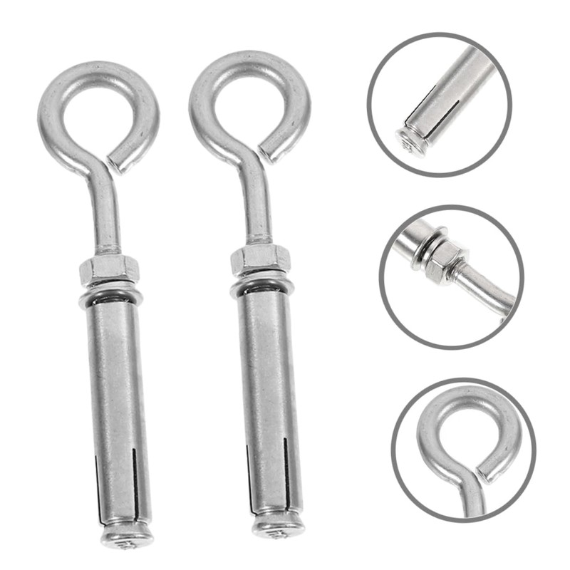 Ciieeo 2pcs Heavy Duty Eye Bolts Stainless Steel Expansion Screws