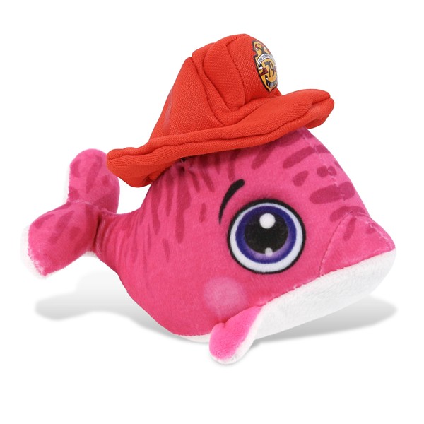DolliBu Pink Dolphin Firefighter Stuffed Animal with Name Personalization -