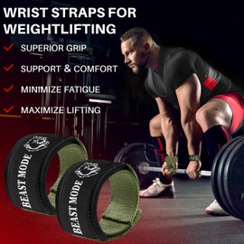 TECEUM Lifting Wrist Straps with Neoprene Padding Support – Military Green – Arms on Fire – Heavy Duty Wrist Workout Straps For Men and Women – Ideal for Powerlifting, Strength Training, Bodybuilding