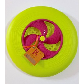 Battat Flying Disc Oh. 23.5 cm Diameter with a Spinning 12.7 cm Centre, Lime/Pink