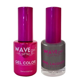 WAVEGEL Soak-Off Gel & Nail Lacquer Matching Duo Set - Princess Collection - #36 Shadow Charcoal I 0.5 Oz