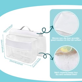 Badespielzeug Aufbewahrung, Badespielzeug-Netz, Badewannenspielzeug Hängeorganizer Tasche, Badewannenspielzeug Mesh Tasche zum Sortieren und Aufbewahren von Spielzeug