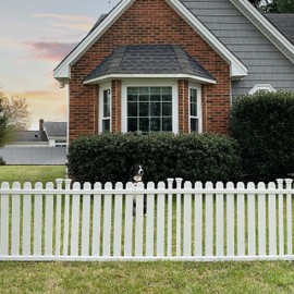 2.5ft H x 3.5ft W (2 Panels) No Dig Zippity Bella Puppy and Garden Fence Kit, No Dig Fence Panels, White Vinyl Fences for Dogs, Temporary Fence for Backyard, White Picket Fence Garden Border, ZP19064