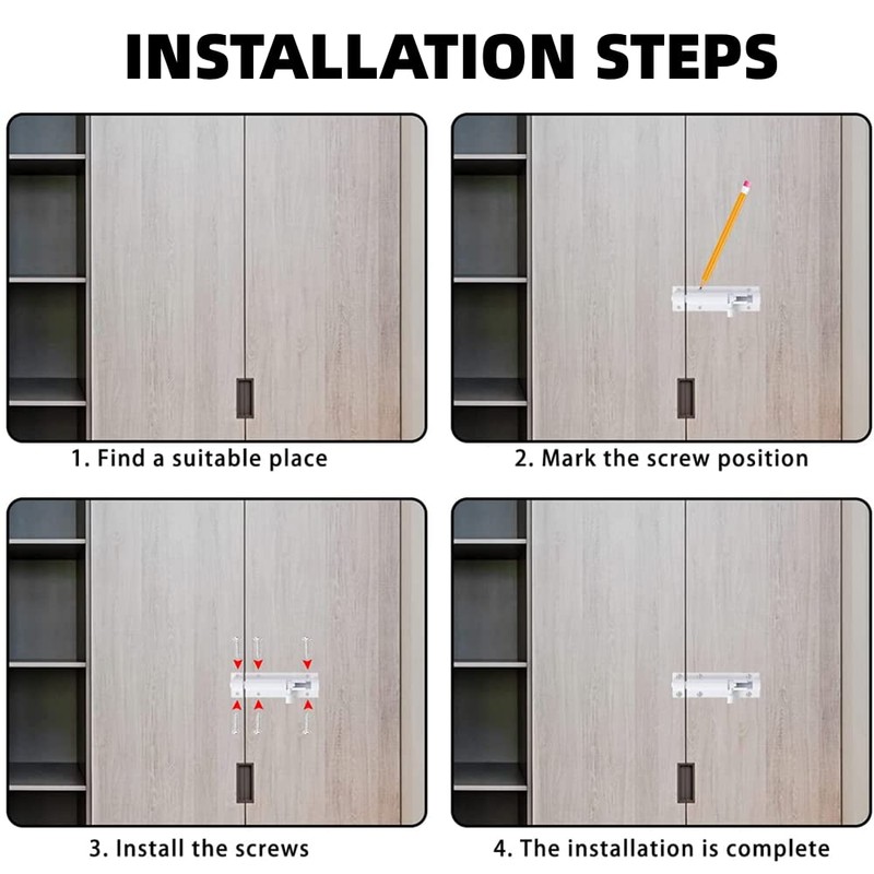 2 Set Door Lock Bolts Shed Door Tower Bolt Heavy