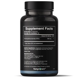 Natgrown Palmitoylethanolamide Pea Supplement 600 mg - 120 Capsules
