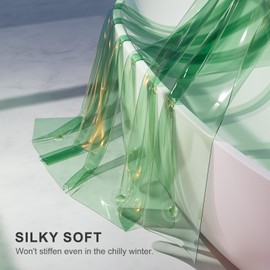 AmazerBath Heavy Duty Shower Curtain and Liner 2-in-1, 100% EVA Luxury Soft Clear Mint Green Shower Curtain Liner, 72x72 Plastic Weighted Shower Curtain, 12 Rustproof Grommets & 3 Heavyweight Stones