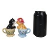 Ebros Gift Ceramic Tabby And Tuxedo Black Kitty Cats In