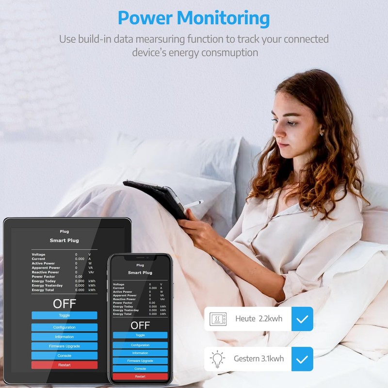SMARTERCURRY Smart Tasmota Mini Socket | WiFi ESP32 Series Plug