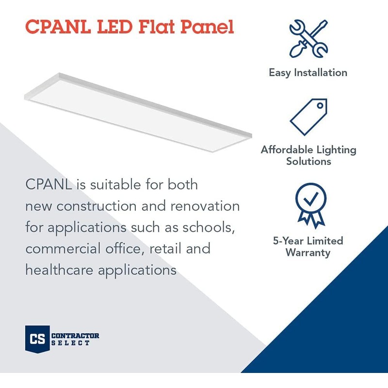 Lithonia Lighting CPANL 1x4 LED Flat Panel Light, 1 Ft.