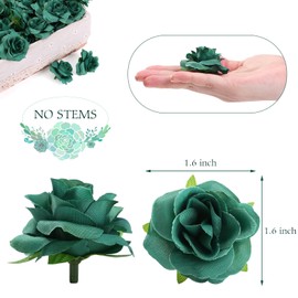 Yinsun 50pcs Mini Green Roses Artificial Flower Heads, 1.57” Green Flowers Silk Fake Flowers for DIY Wedding Bouquets Bridal Shower Decor Baby Shower Party Christmas Decoration