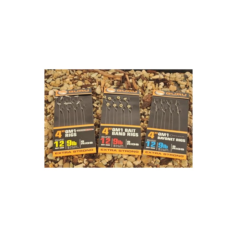 Guru QM1 15" Feeder Fishing Rigs On EVA Spool W/Speedstops: