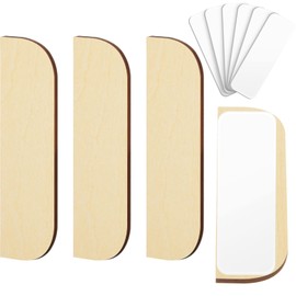 3.5 Inch Hinge Repair Plate Kit for Kitchen Cabinets Door Hole Cover Plates with Wooden Filler and Double Sided Tape Blanks for Kitchen Use(6 Pack)