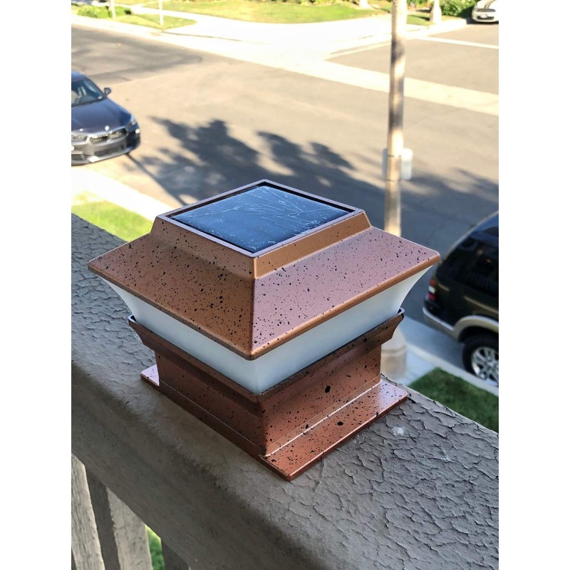 8 Pack Solar Powered Copper Outdoor Garden Deck Patio Fence