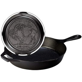Lodge Cast Iron Buffalo Nickel Skillet, 10.25 Inch
