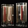 Acrylic Necklace Holder with 24 Hooks Clear Necklace Organizer Dustproof
