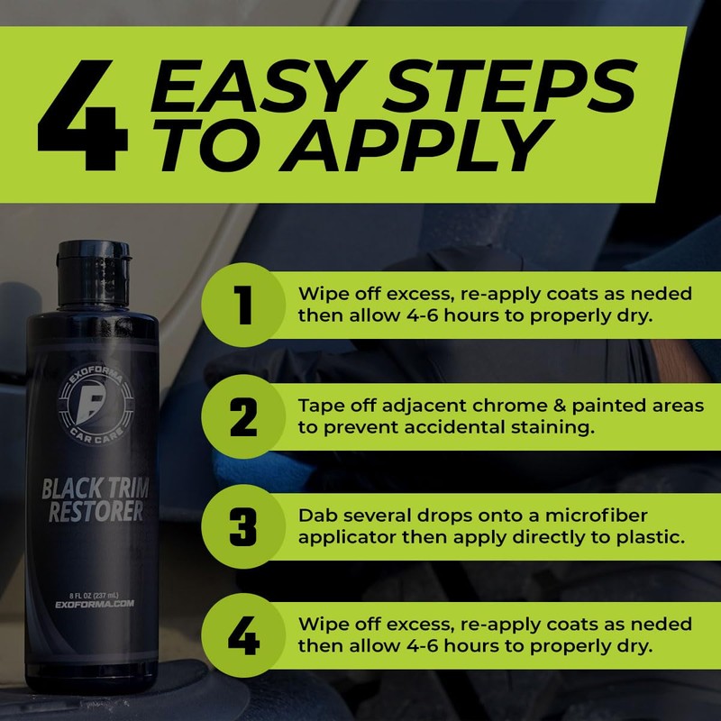 ExoForma Black Trim Restorer - Unique Dye-Infused Formula Lasts 6+